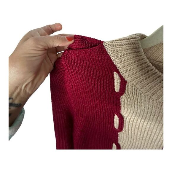 La DoubleJ. Braided Color block Long Sleeve Mini Sweater Dress Size M Wool - Picture 5 of 11